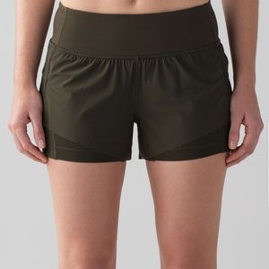 Lululemon Layered Short Olive Green Size 4